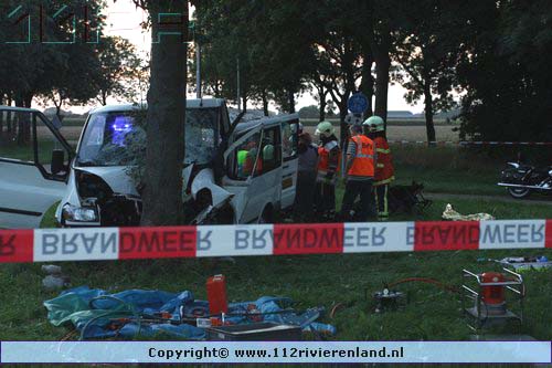 Auto tegen de boom