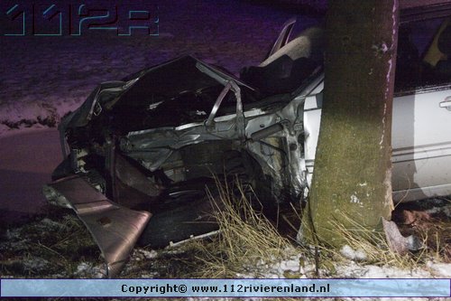 Auto tegen de boom Prijsseweg