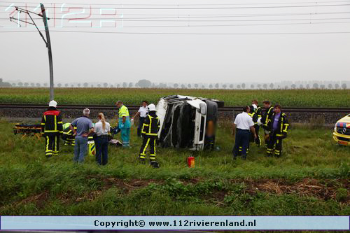 Auto op zijn kant A15