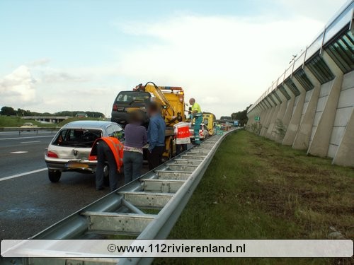 Aanrijding op A15 nabij afslag Tiel