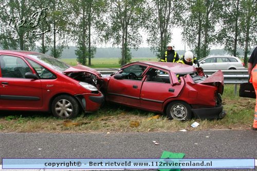 Ongeval met meerdere auto`s op de A2