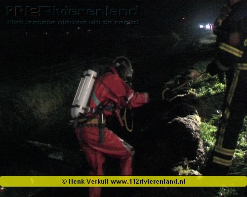 Auto te water langs de A15