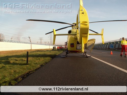 Auto te water langs de A15