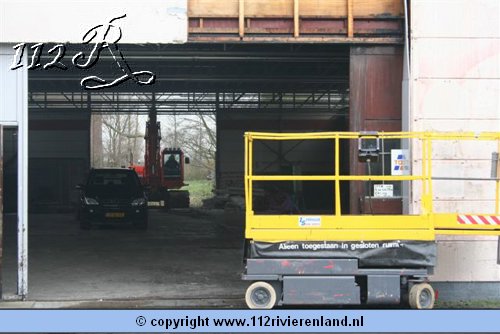 Binnenbrand in slooppand