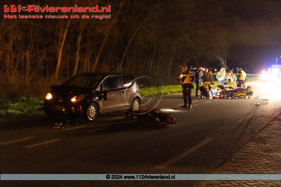 Ongeval tussen auto en moterrijder op de N327