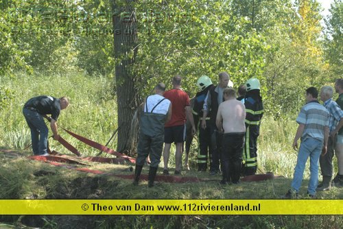 Brandweer haalt paardje uit het water