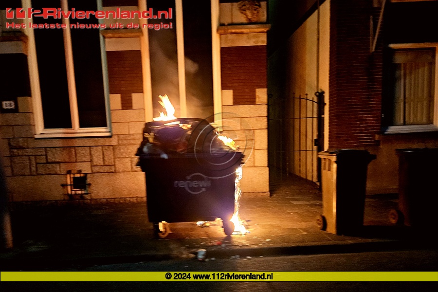 Afvalcontainer verloren door brand