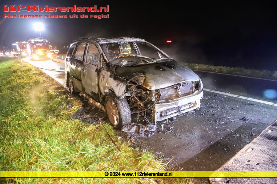 Autobrand op de A15