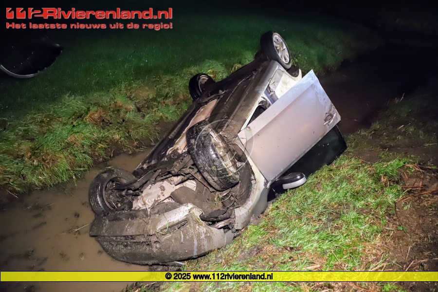 Auto in de sloot