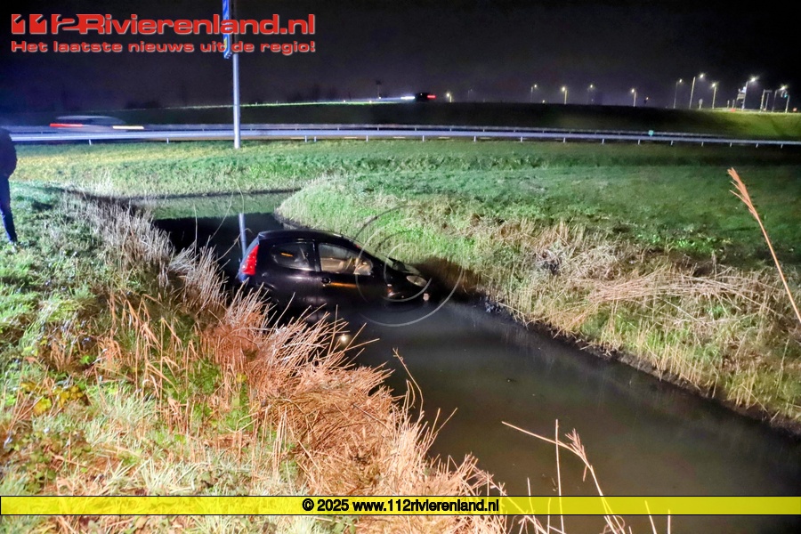 Auto in de sloot