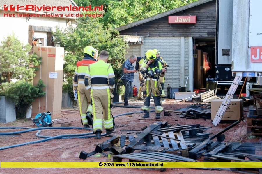 Buitenbrand vlakbij een schuur