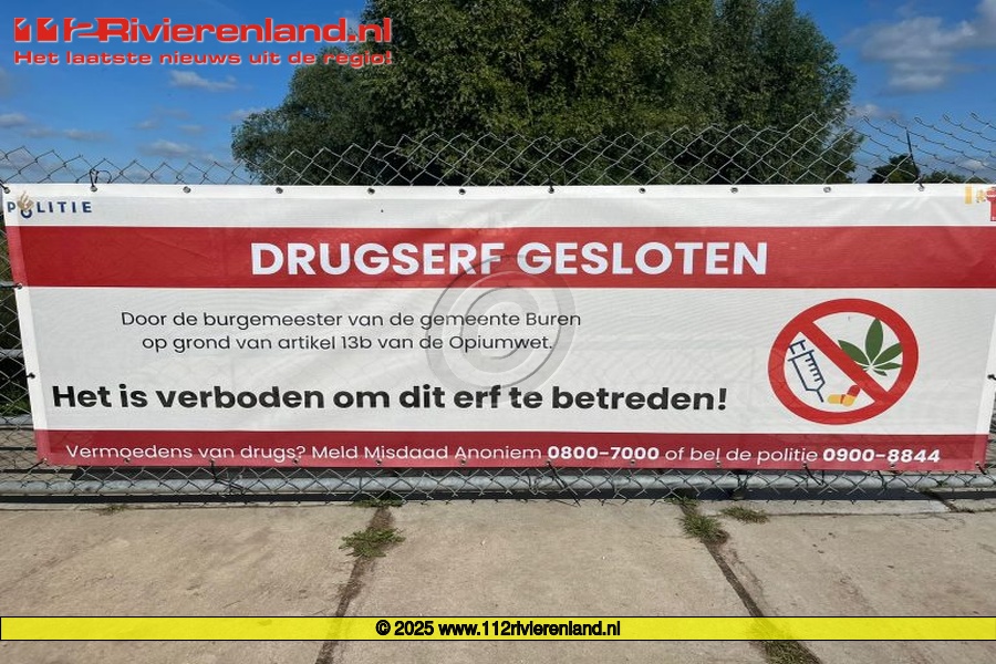 Burgemeester sluit het perceel aan de Rijnbandijk vanwege drugsvondst