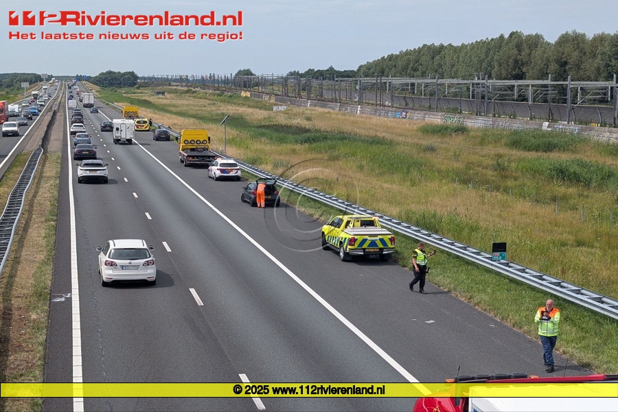 Vertraging na ongeval op de A15