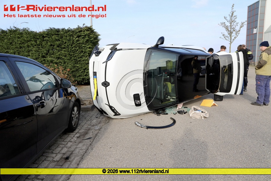 Eenzijdig ongeval op zijn kant