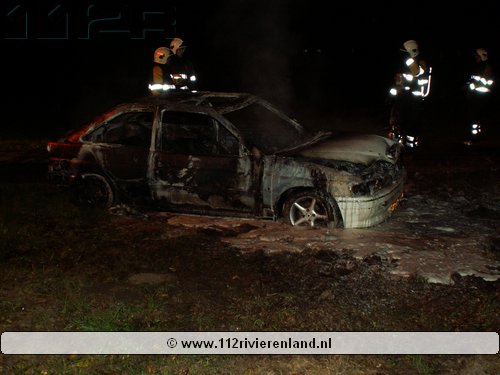 Auto volledig uitgebrand