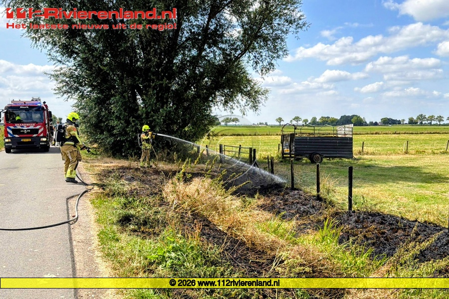 Bermbrand snel onder controle