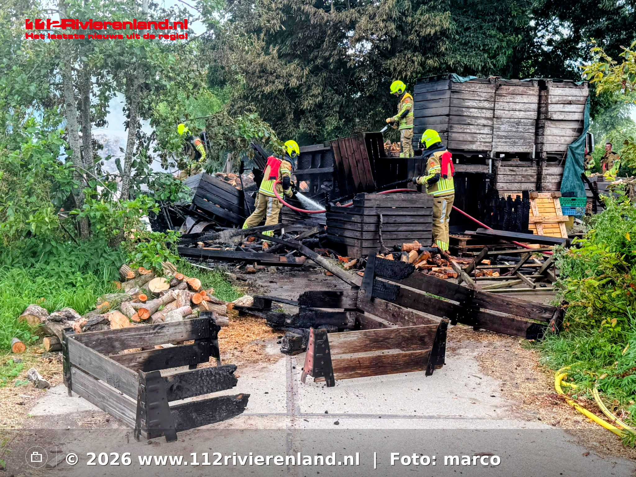 Schuur verwoest bij brand aan Caetshage