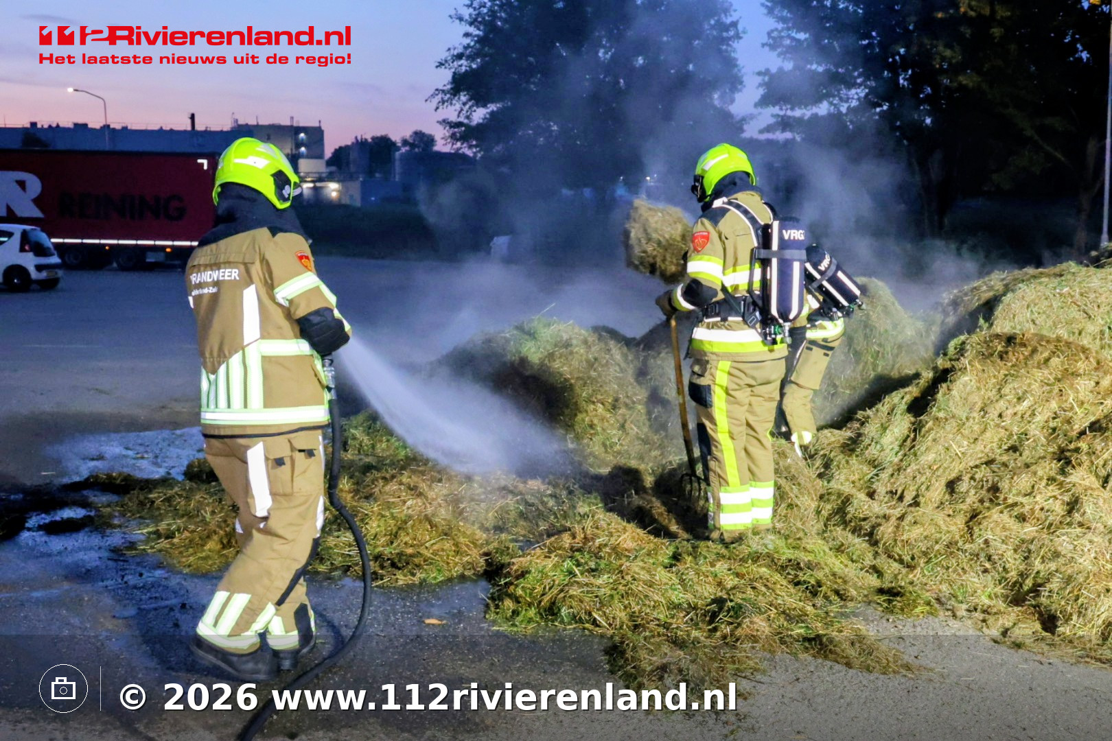 Brand in de hooiberg
