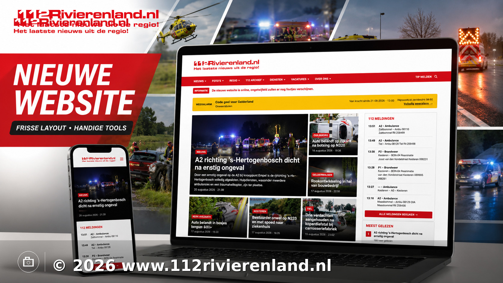 Nieuwe 112Rivierenland: vertrouwd regionaal nieuws, maar met veel meer mogelijkheden