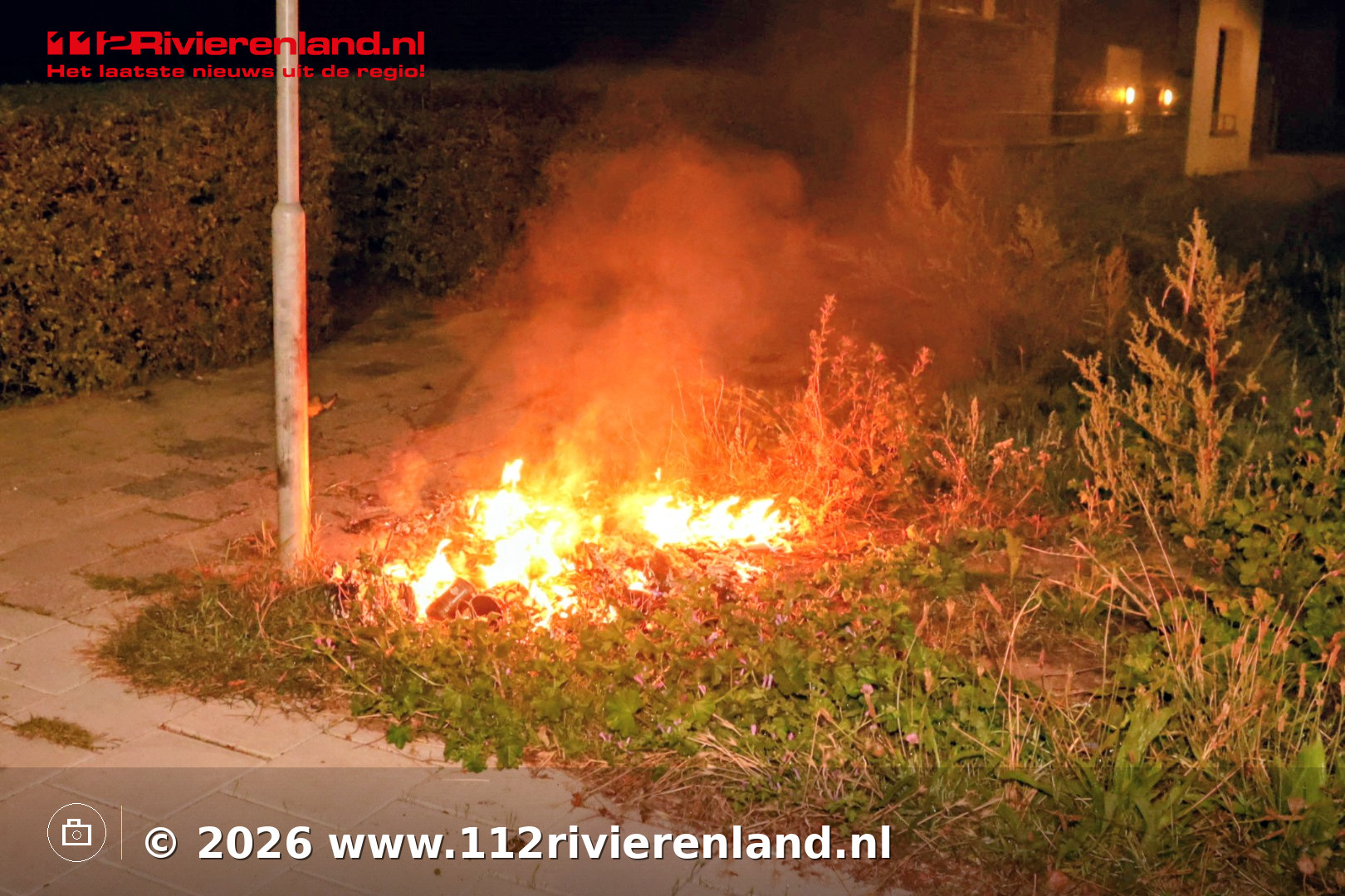Afval in brand langs Jaagpad