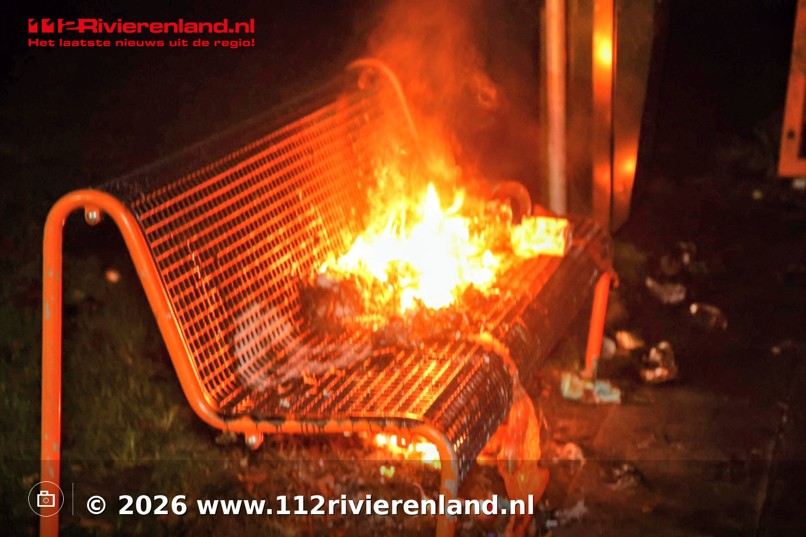 Opnieuw zitbank in brand bij Cruyff Court